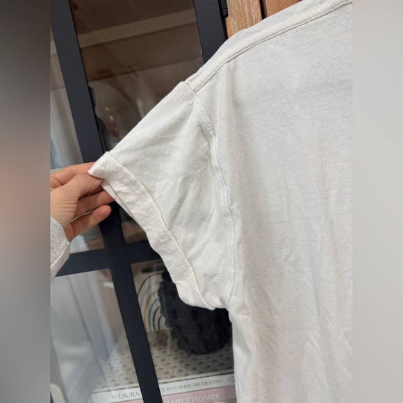 Free People my side tee tunic long line ribbed slouchy crewneck asymmetrical - Picture 13 of 16